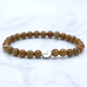 Wood Lace Stone armband - 6mm