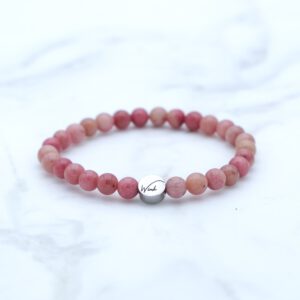 Rhodoniet armband kind - 4mm