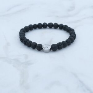 Lavasteen armband kind - 4mm