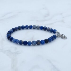 Sodaliet armband – 4mm RVS sluiting